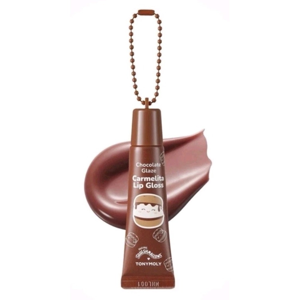 2X Tony Moly Squishmallows Chocolate Glaze Carmelita Key Chain Lip Gloss